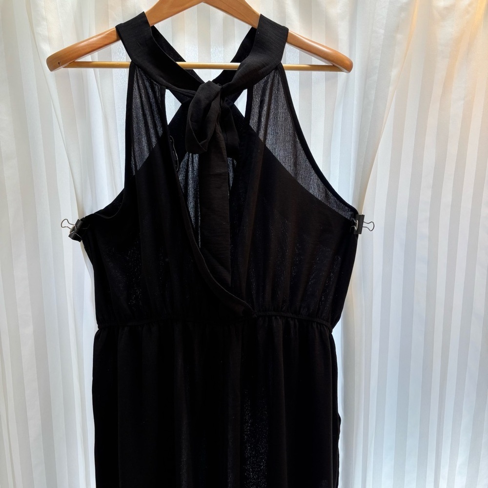 Gilli Black Sleeveless Halter Wide Leg Jumpsuit Plus Size XXL Warm Weather Event - Picture 4 of 10